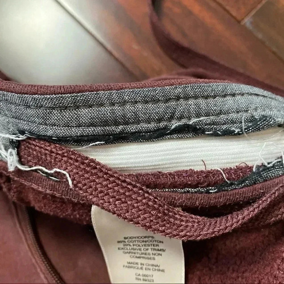 Roots Sweatpants Straight Leg Track Pants  Fleece Joggers Burgundy Size XS - Picture 14 of 16
